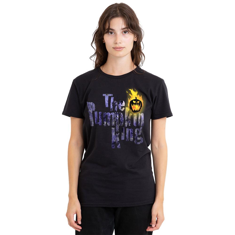 Black - Side - The Nightmare Before Christmas Unisex Adult Pumpkin King Text T-Shirt
