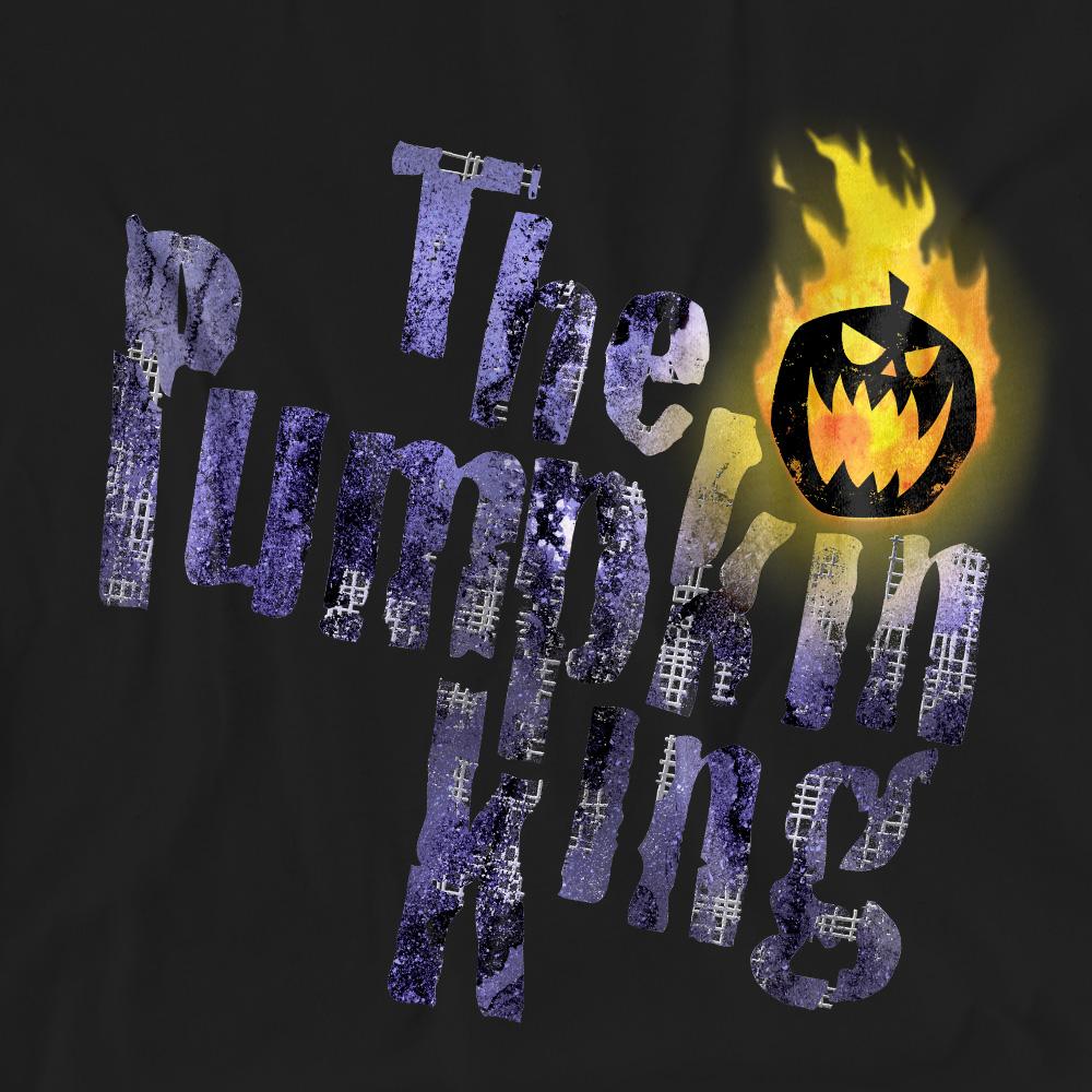 Black - Pack Shot - The Nightmare Before Christmas Unisex Adult Pumpkin King Text T-Shirt