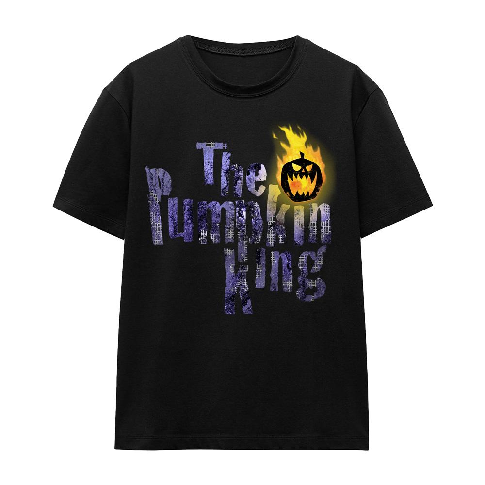 Black - Front - The Nightmare Before Christmas Unisex Adult Pumpkin King Text T-Shirt