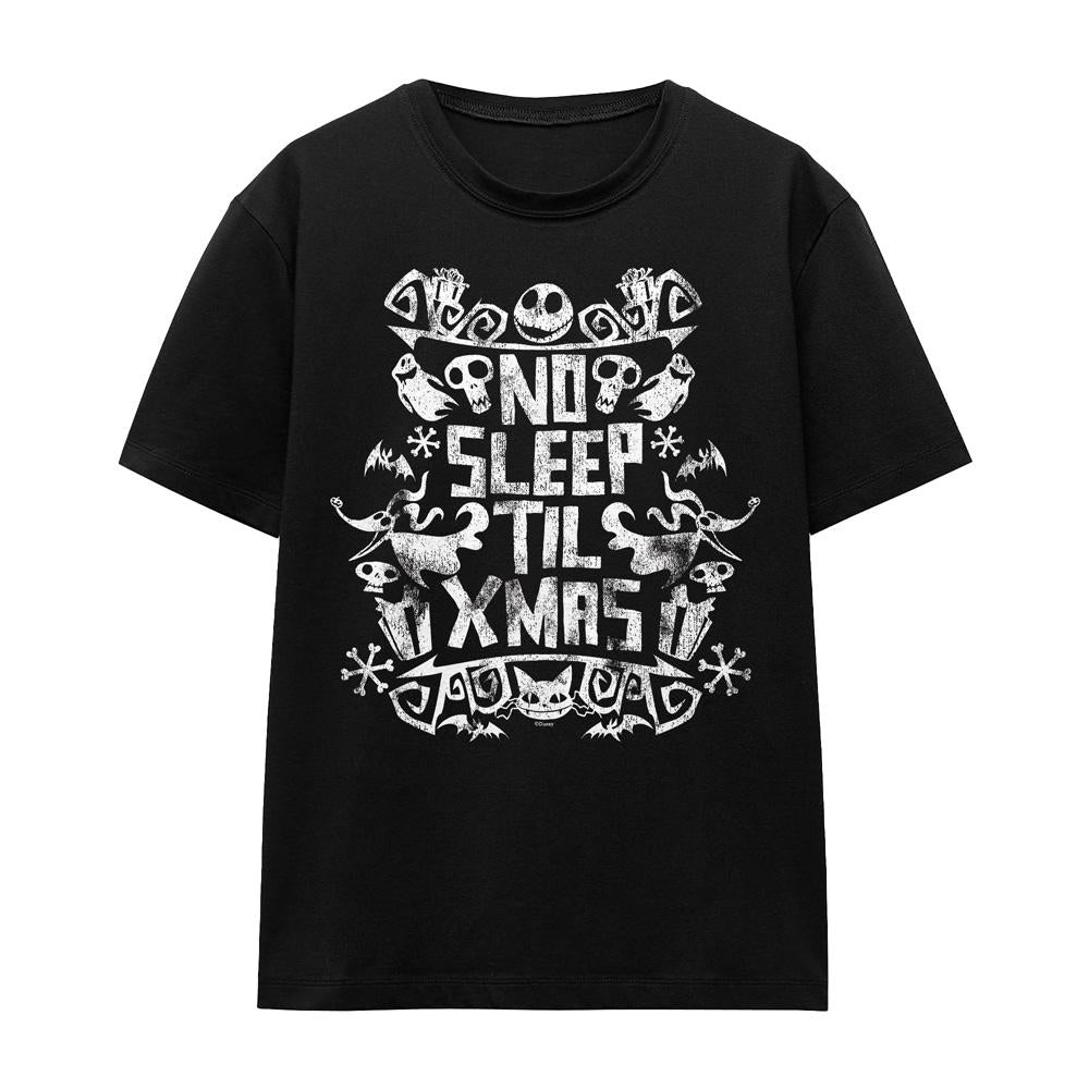 Black - Front - The Nightmare Before Christmas Unisex Adult No Sleep Till Xmas T-Shirt