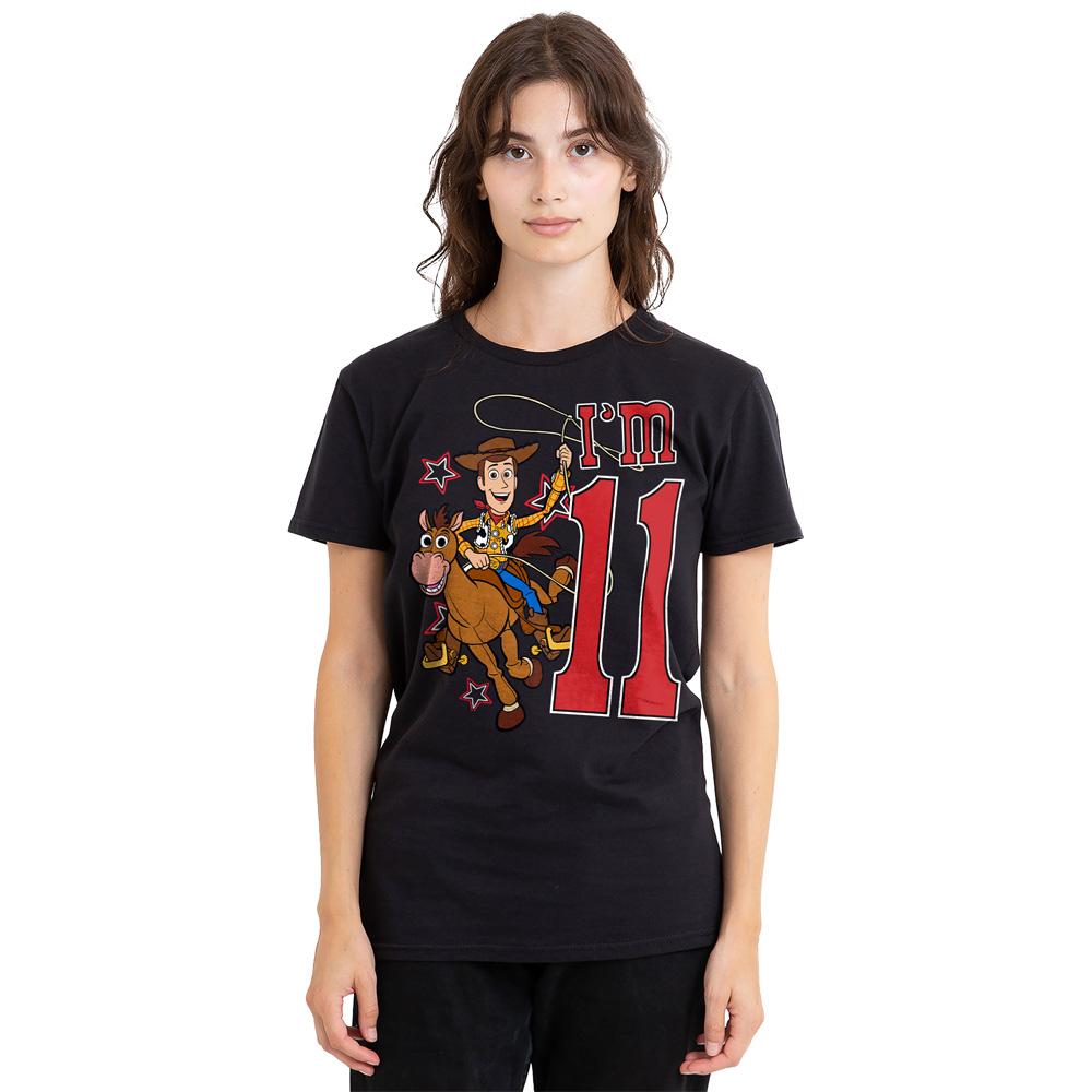 Black - Side - Toy Story Unisex Adult I´m 11 Woody Birthday T-Shirt