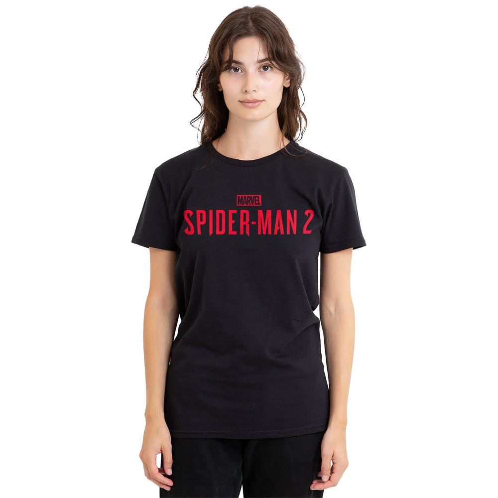 Black - Side - Spider-Man 2 Unisex Adult Gamerverse Red Logo T-Shirt