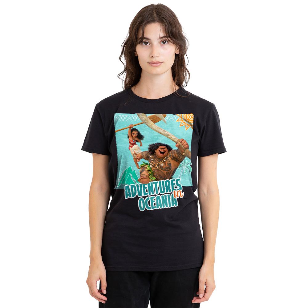 Black - Side - Moana Unisex Adult Adventures In Oceania Maui Moana T-Shirt
