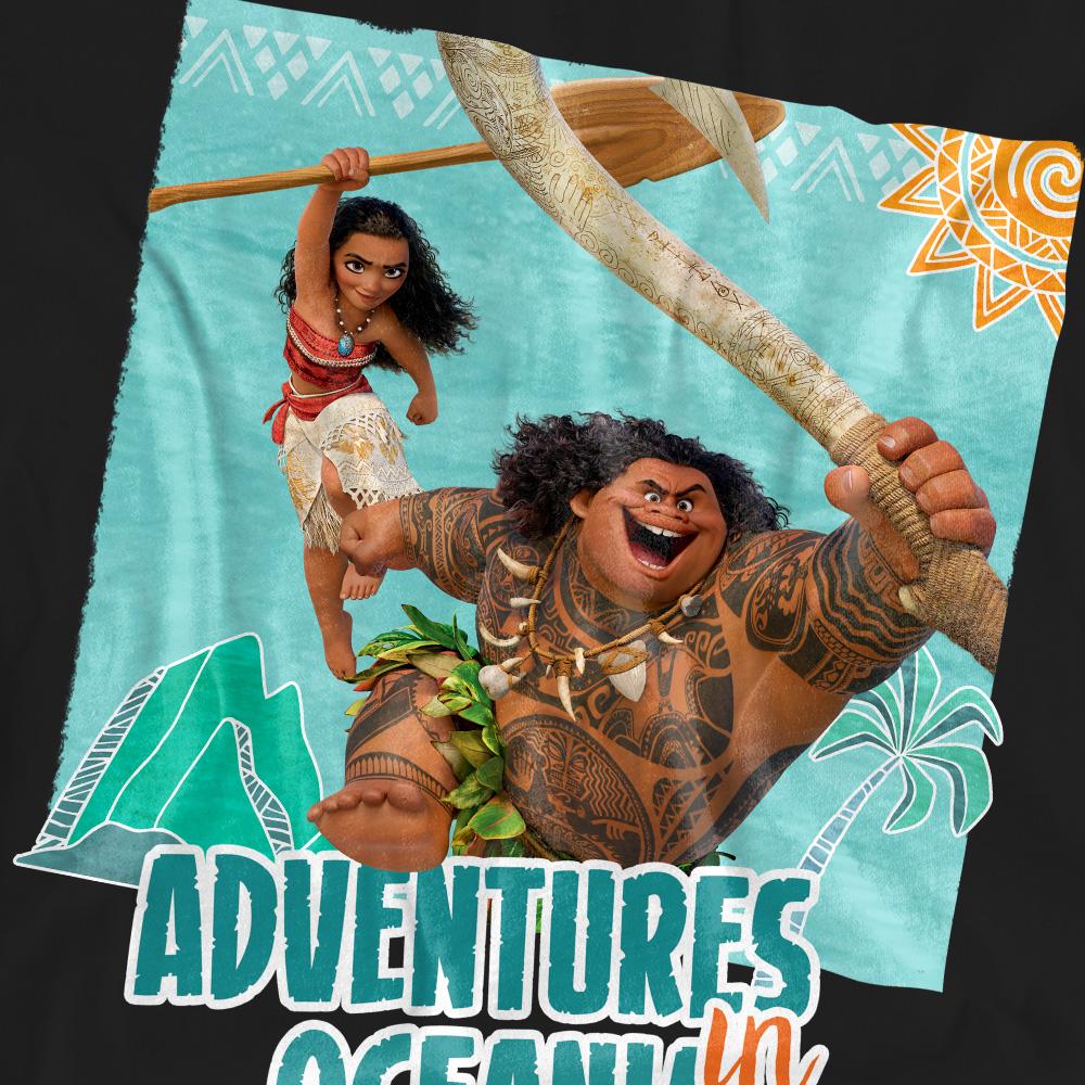 Black - Pack Shot - Moana Unisex Adult Adventures In Oceania Maui Moana T-Shirt