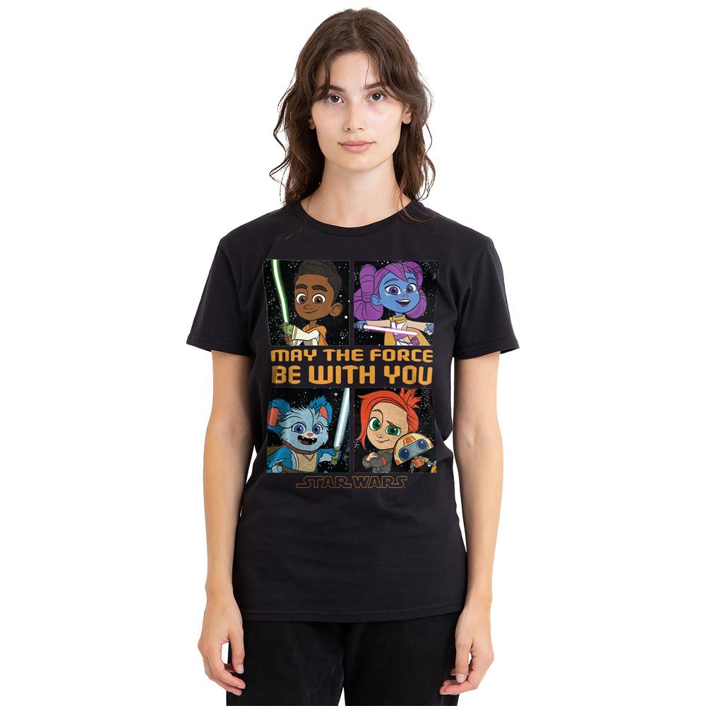 Black - Side - Star Wars Unisex Adult Young Jedi Adventure Among The Stars T-Shirt