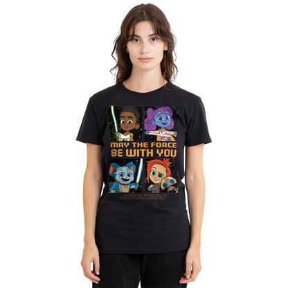 Black - Side - Star Wars Unisex Adult Young Jedi Adventure Among The Stars T-Shirt