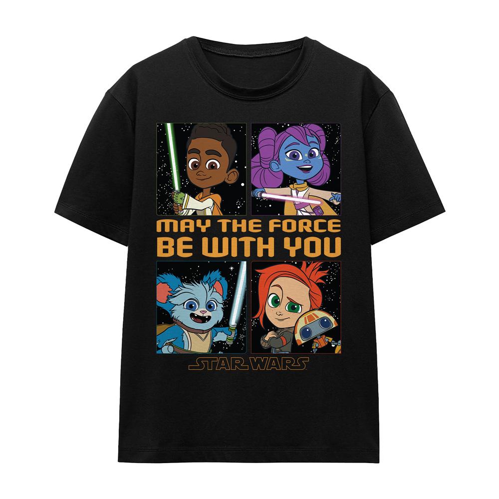 Black - Front - Star Wars Unisex Adult Young Jedi Adventure Among The Stars T-Shirt
