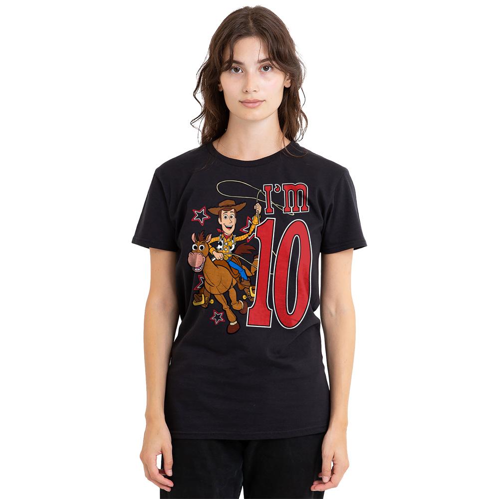 Black - Side - Toy Story Unisex Adult I´m 10 Woody Birthday T-Shirt