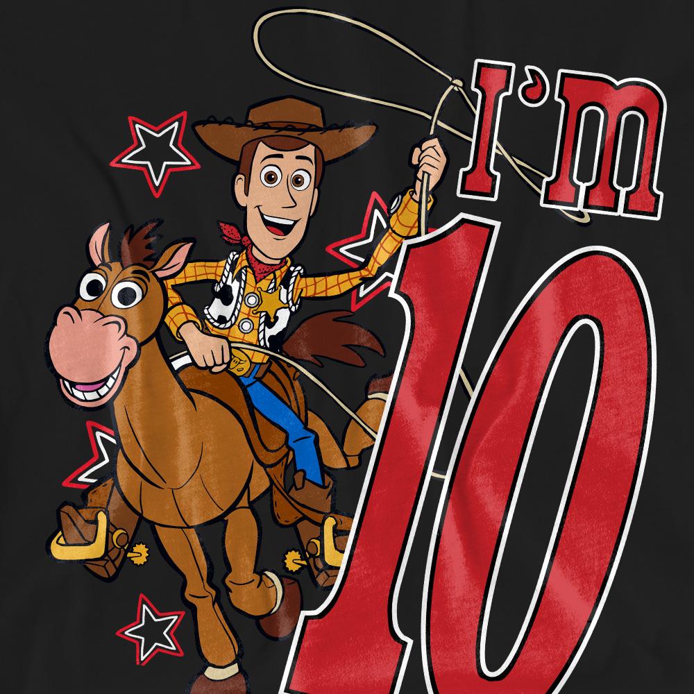 Black - Pack Shot - Toy Story Unisex Adult I´m 10 Woody Birthday T-Shirt