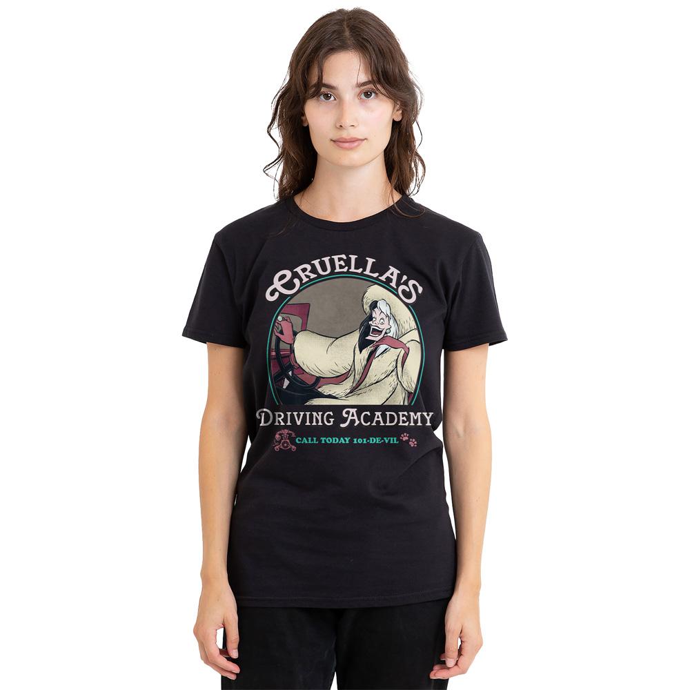 Black - Side - Disney Villains Unisex Adult Cruella´s Driving School T-Shirt