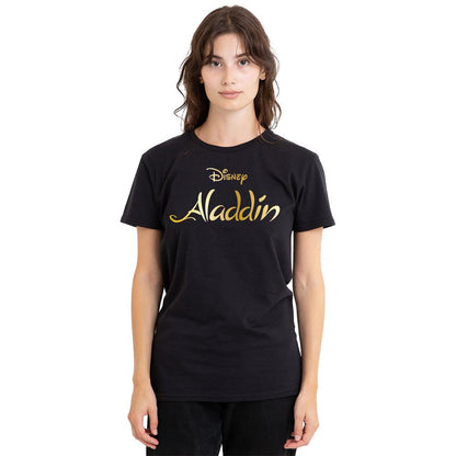 Black - Side - Aladdin Unisex Adult Logo T-Shirt