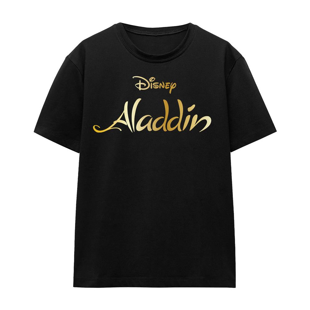 Black - Front - Aladdin Unisex Adult Logo T-Shirt