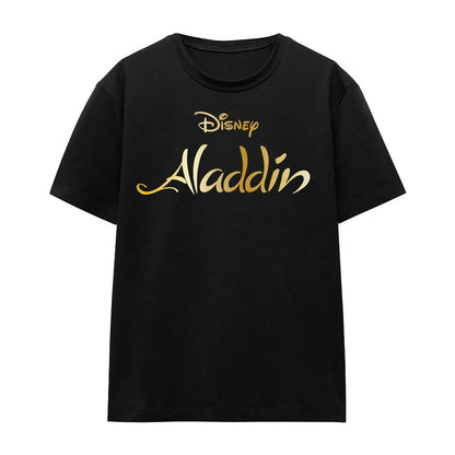 Black - Front - Aladdin Unisex Adult Logo T-Shirt