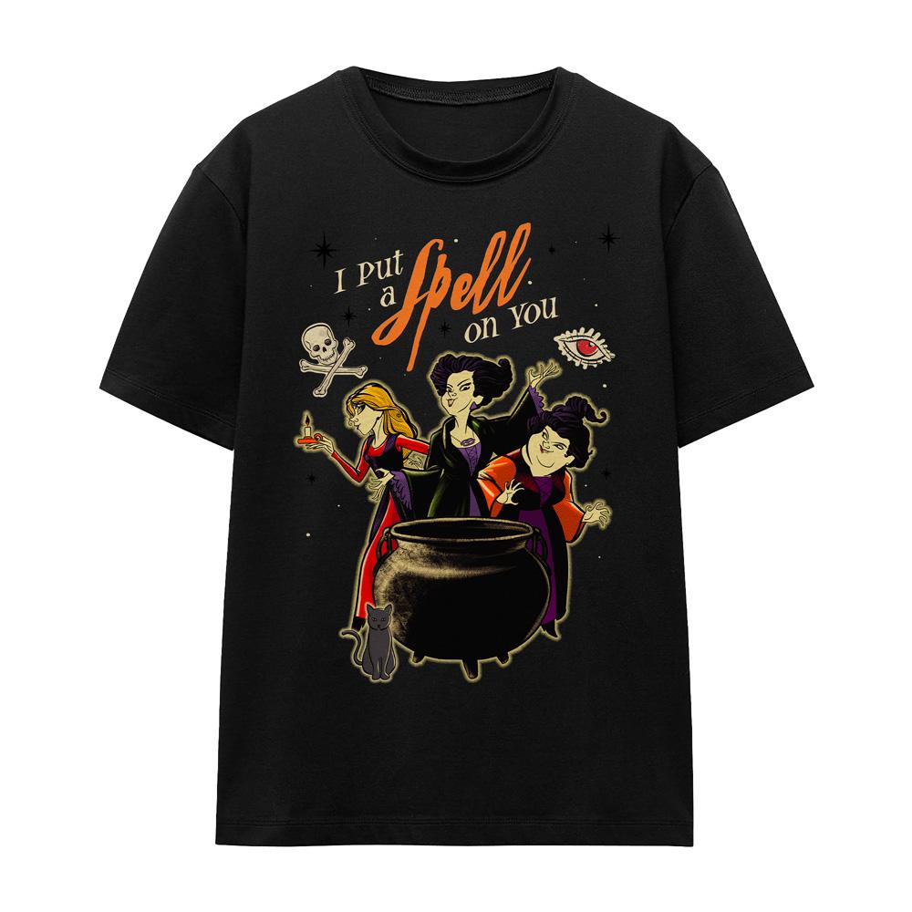 Black - Front - Hocus Pocus Unisex Adult Witches Spell T-Shirt