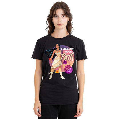 Black - Side - Pocahontas Unisex Adult Follow Your Path T-Shirt