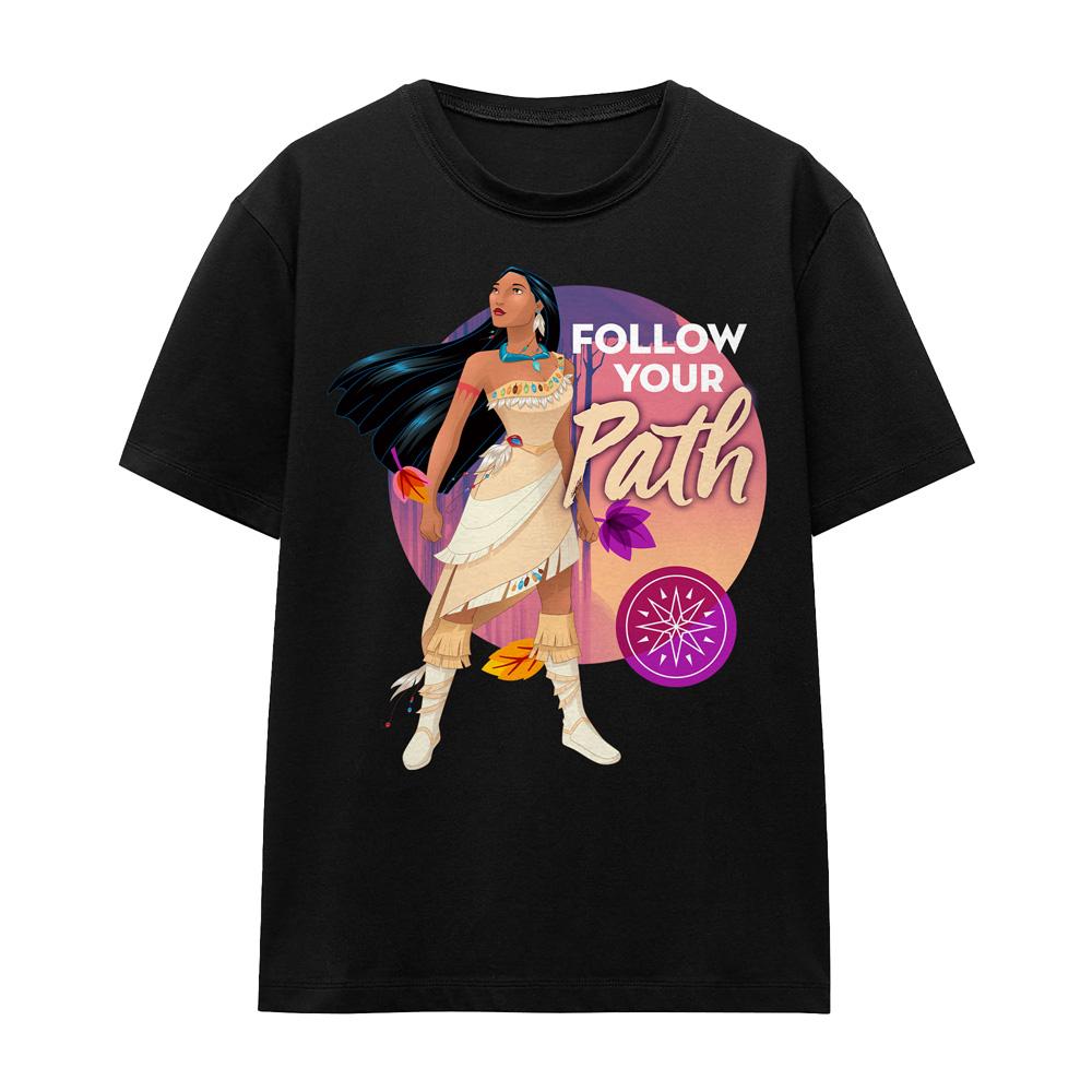 Black - Front - Pocahontas Unisex Adult Follow Your Path T-Shirt