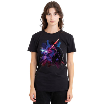 Black - Side - Star Wars Unisex Adult Obi Wan Kenobi Vader Painted T-Shirt