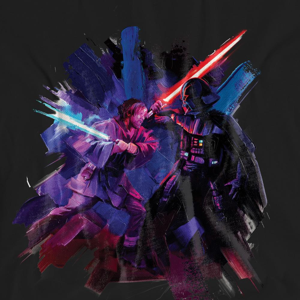 Black - Pack Shot - Star Wars Unisex Adult Obi Wan Kenobi Vader Painted T-Shirt