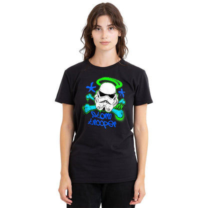 Black - Side - Star Wars Unisex Adult Stormtrooper Stencil T-Shirt