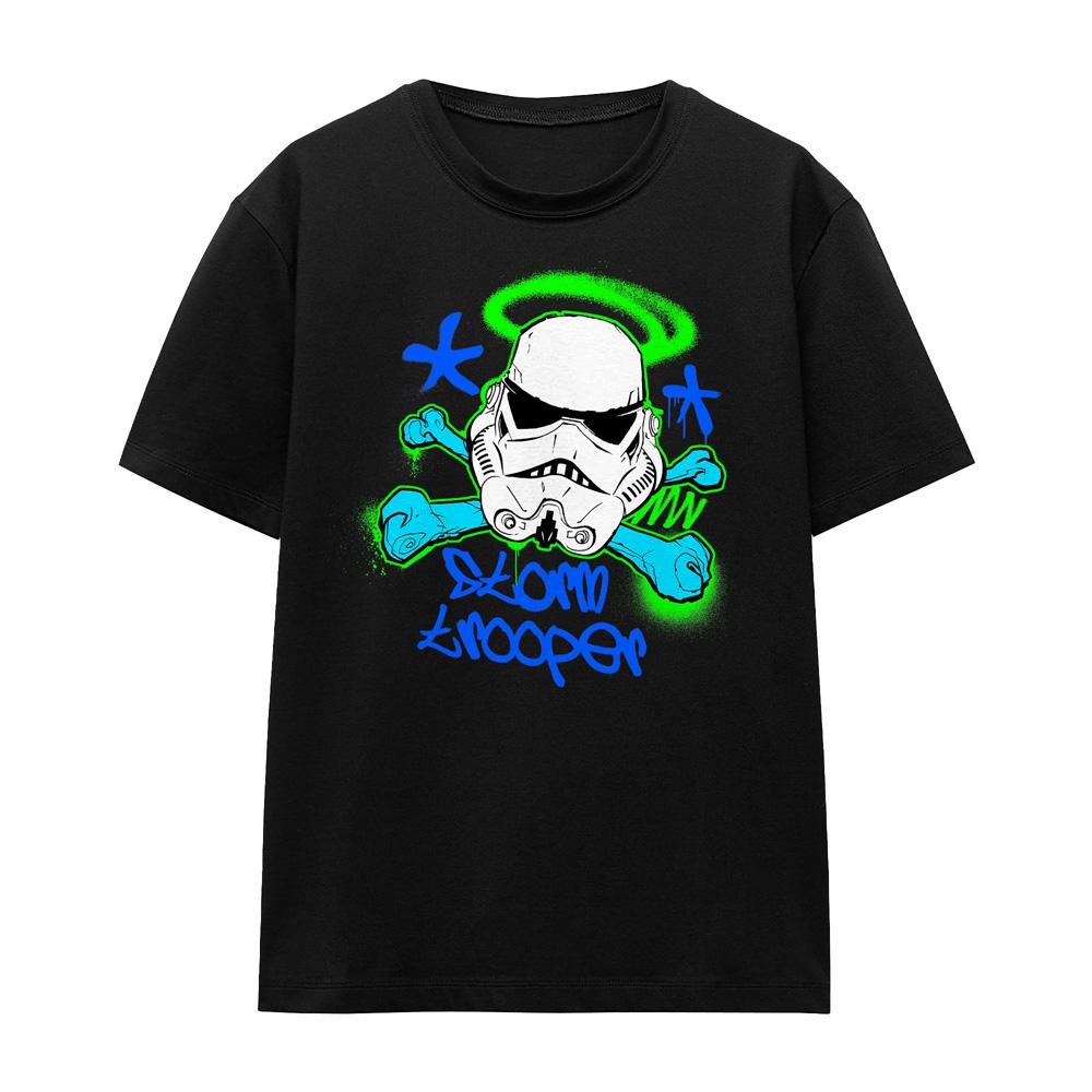 Black - Front - Star Wars Unisex Adult Stormtrooper Stencil T-Shirt