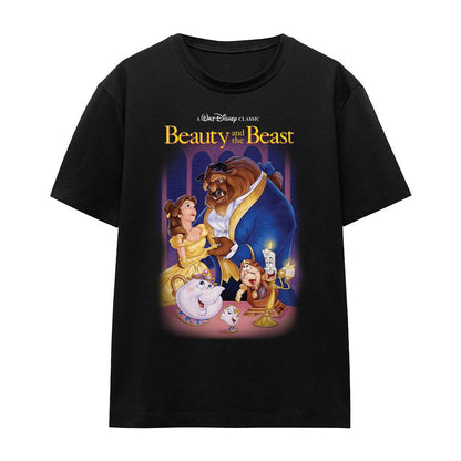 Black - Front - Beauty And The Beast Unisex Adult Cover T-Shirt