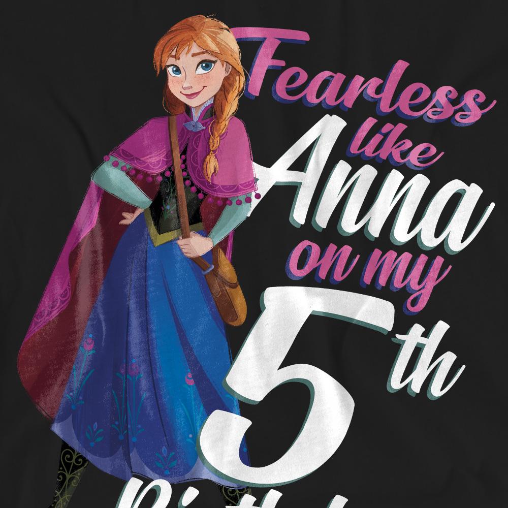 Black - Pack Shot - Frozen Unisex Adult Fearless Like Anna 5th Birthday T-Shirt