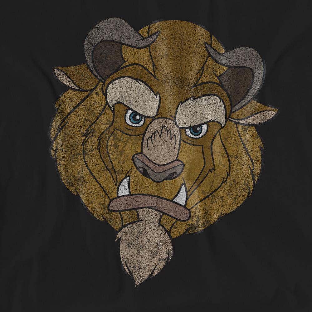 Black - Pack Shot - Beauty And The Beast Unisex Adult Beast Head T-Shirt