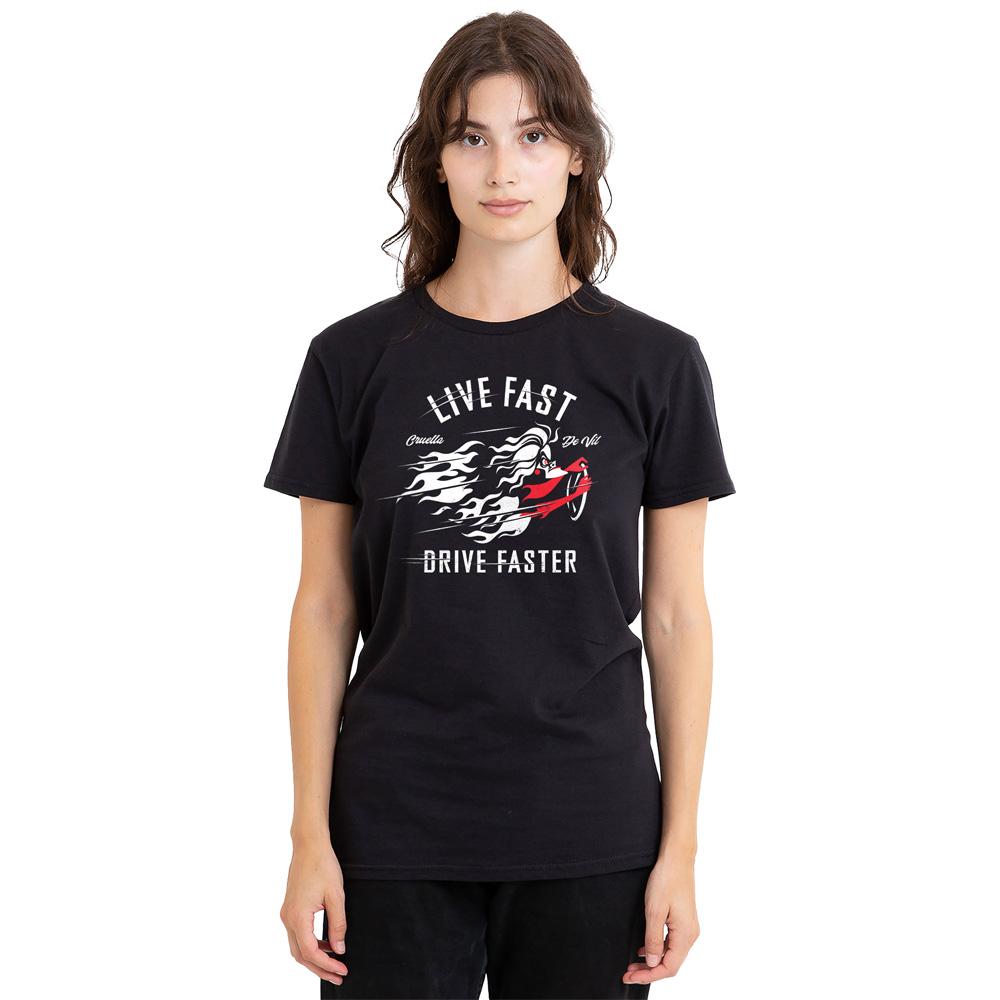 Black - Lifestyle - Disney Villains Unisex Adult Live Fast, Drive Faster Cruella De Vil T-Shirt