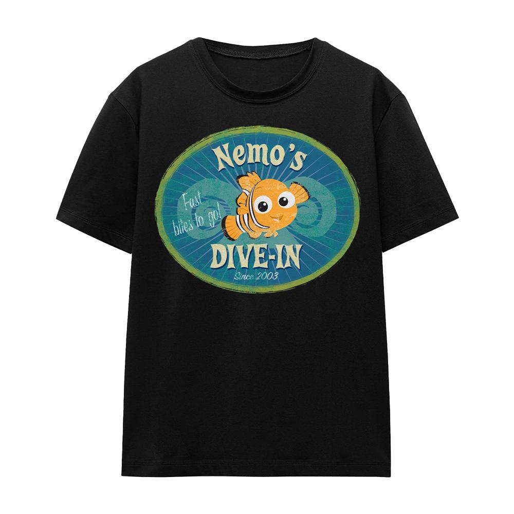 Black - Front - Finding Nemo Unisex Adult Nemo´s Dive In T-Shirt