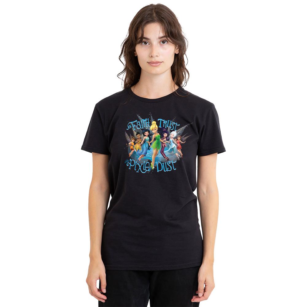 Black - Side - Disney Fairies Unisex Adult Faith, Trust And Pixie Dust Tinker Bell T-Shirt