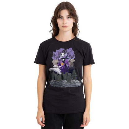 Black - Side - The Nightmare Before Christmas Unisex Adult Jack Skellington Grave T-Shirt