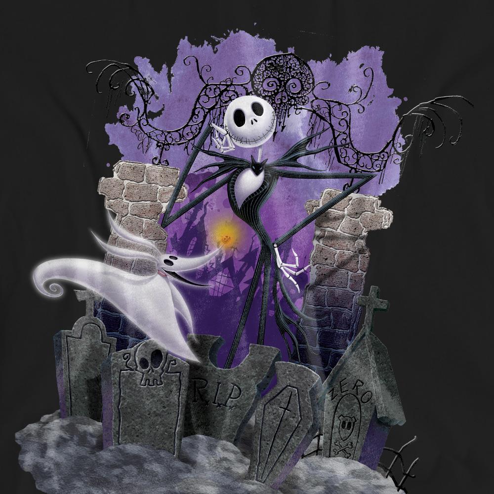 Black - Pack Shot - The Nightmare Before Christmas Unisex Adult Jack Skellington Grave T-Shirt