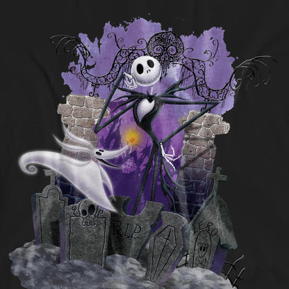 Black - Pack Shot - The Nightmare Before Christmas Unisex Adult Jack Skellington Grave T-Shirt