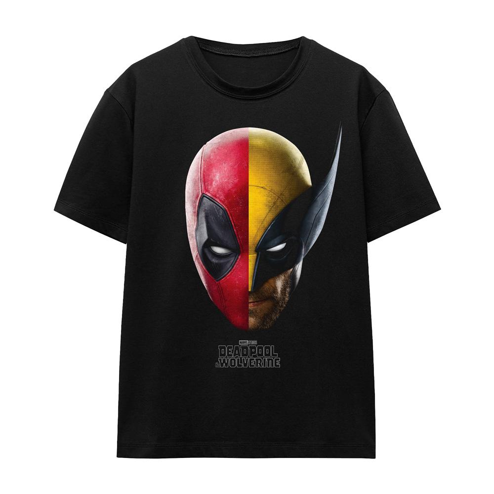 Black - Front - Deadpool & Wolverine Unisex Adult Deadpool & Wolverine Portrait T-Shirt