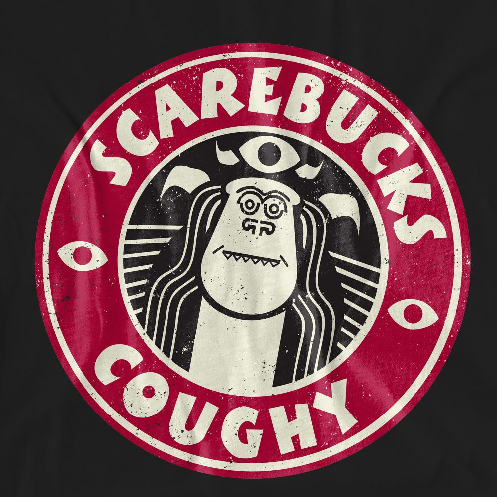 Black - Pack Shot - Monsters at Work Unisex Adult Scarebucks Coughy T-Shirt