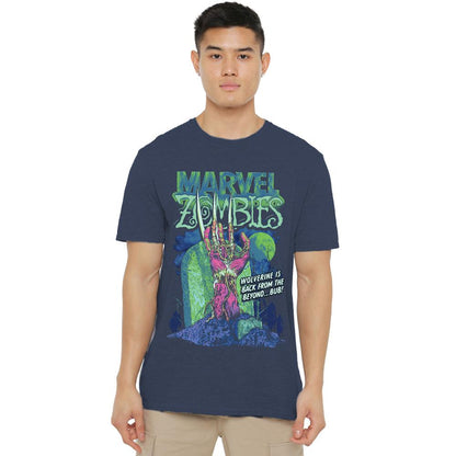 Heather Navy - Lifestyle - Marvel Zombies Unisex Adult Wolverine Grave T-Shirt