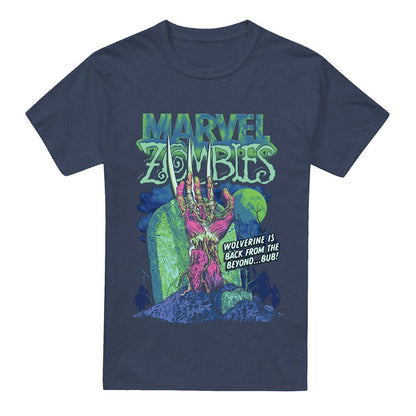 Heather Navy - Front - Marvel Zombies Unisex Adult Wolverine Grave T-Shirt