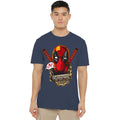 Heather Navy - Side - Deadpool Unisex Adult Gangster T-Shirt