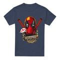 Heather Navy - Front - Deadpool Unisex Adult Gangster T-Shirt