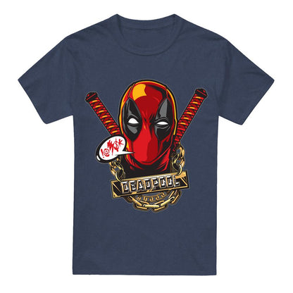 Heather Navy - Front - Deadpool Unisex Adult Gangster T-Shirt