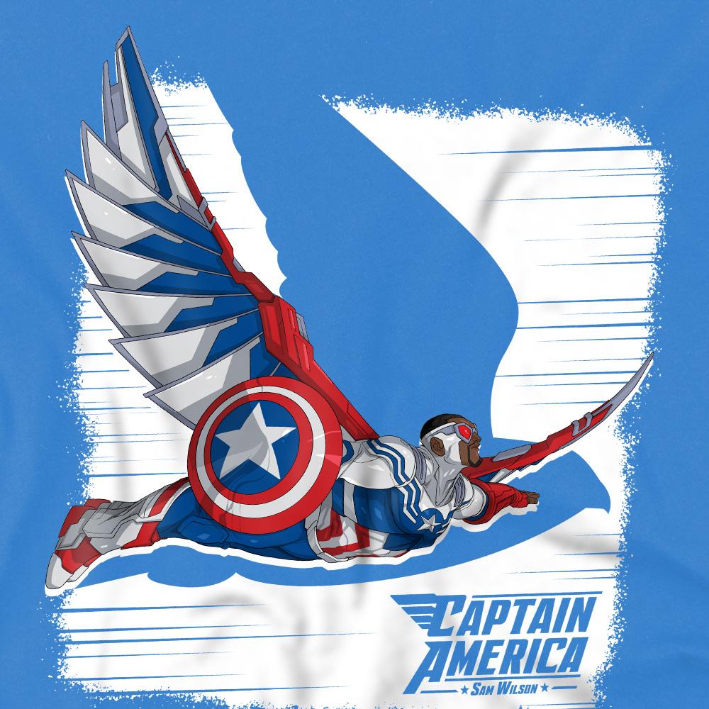 Azure - Pack Shot - Captain America Childrens-Kids Falcon T-Shirt