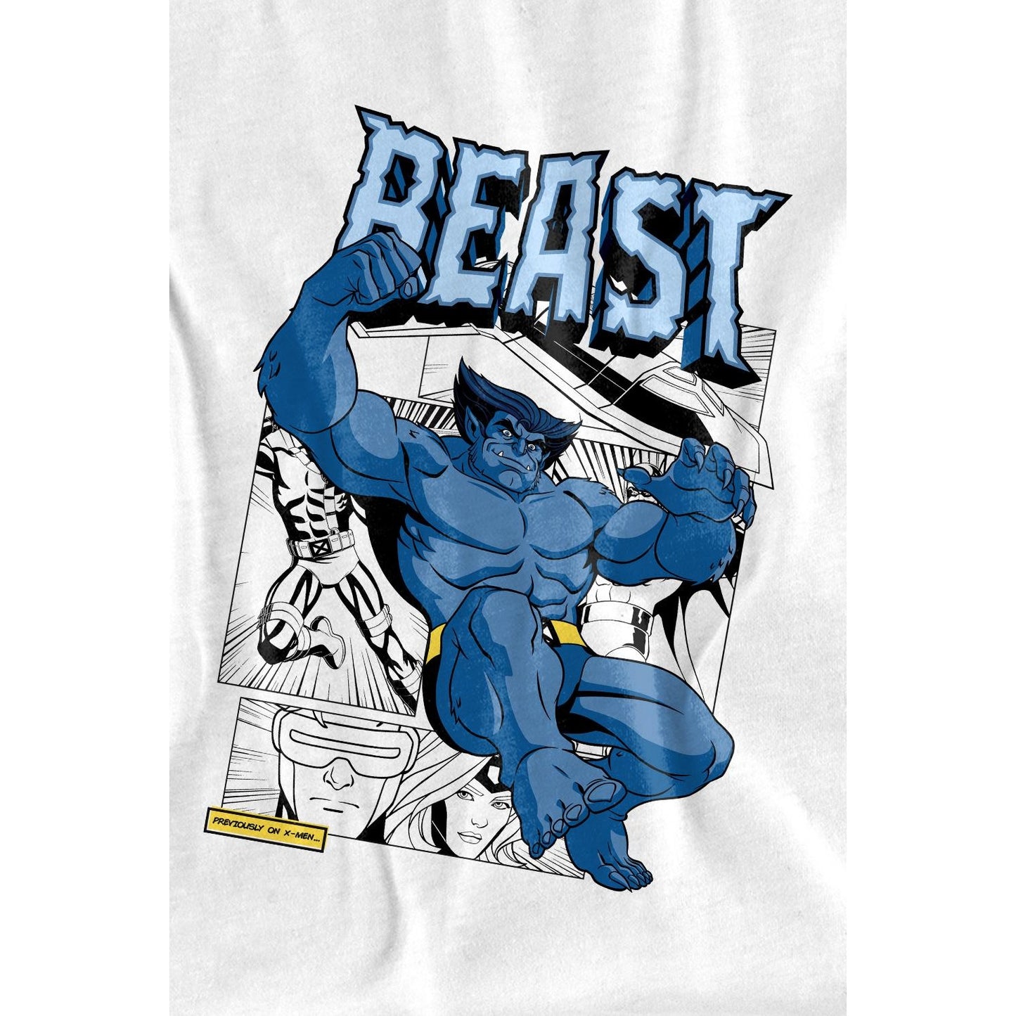 White - Side - Marvel Childrens-Kids X-Men Beast Comic T-Shirt