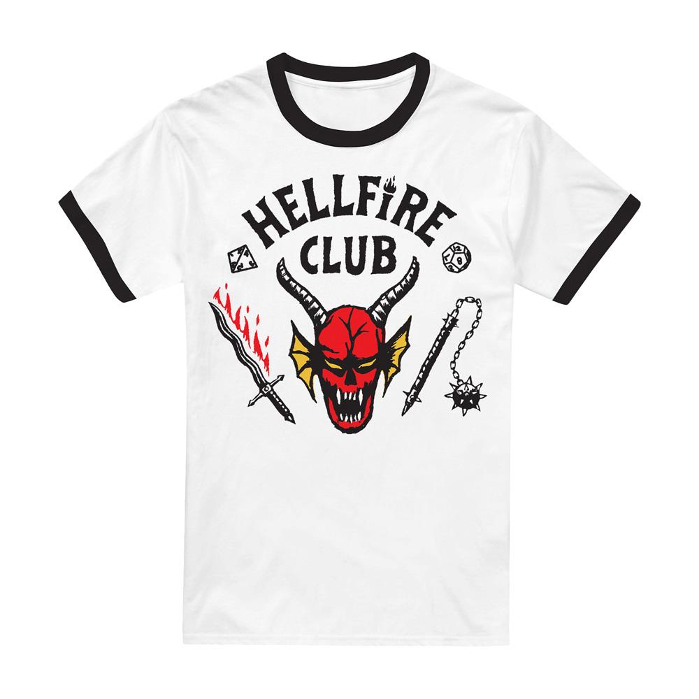 Black - Front - Stranger Things Unisex Adult Hellfire Club T-Shirt