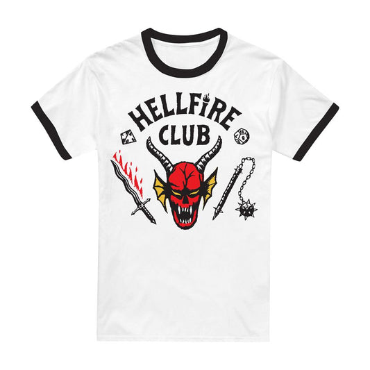Black - Front - Stranger Things Unisex Adult Hellfire Club T-Shirt