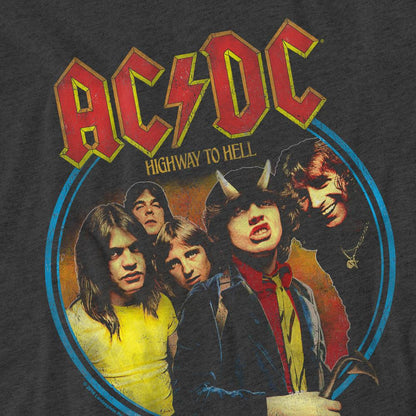 Charcoal - Side - AC-DC Unisex Adult Highway To Hell T-Shirt