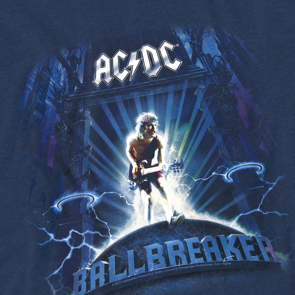 Navy - Side - AC-DC Unisex Adult Ballbreaker T-Shirt