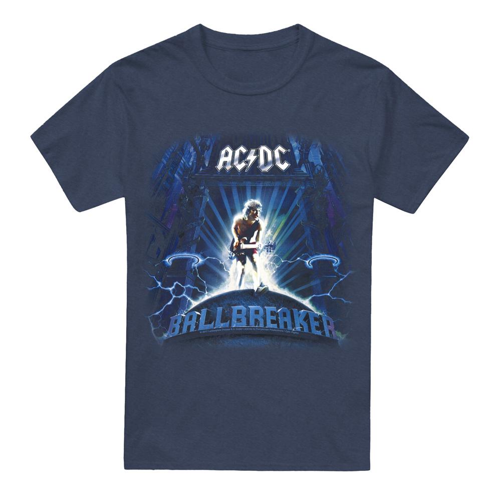 Navy - Front - AC-DC Unisex Adult Ballbreaker T-Shirt
