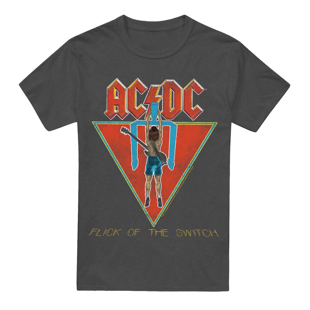 Charcoal - Front - AC-DC Unisex Adult Flick of the Switch T-Shirt