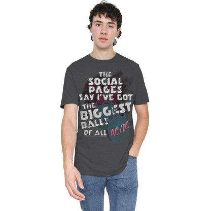 Charcoal - Side - AC-DC Unisex Adult Big Balls T-Shirt