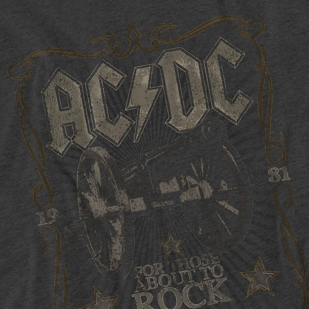 Charcoal - Side - AC-DC Unisex Adult Rock Label T-Shirt